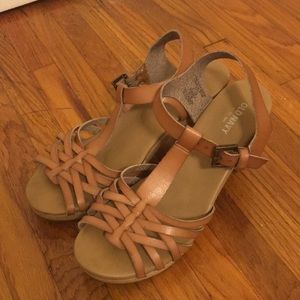 Tan sandals with 2” heel